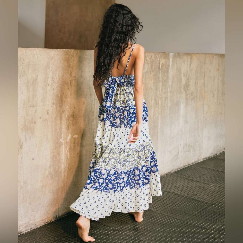 ZARA PATCHWORK PRINT PANEL DRESS MEDIUM EUC - image 4